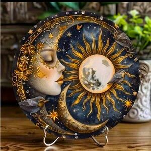 Celestial Sun & Moon Metal Decor NEW 🏷️